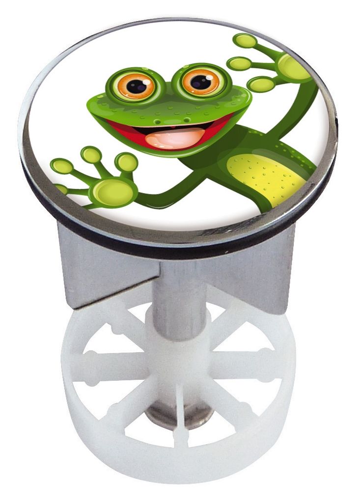 Sanitop Excenterstopfen Metall 38 - 40 mm Design Comic Frosch
