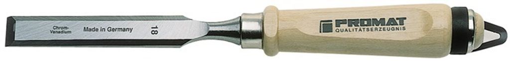 Stechbeitel Schneiden-B.8mm m.Zwinge Weißbuchenh.Ulmer Form CV-Stahl PROMAT