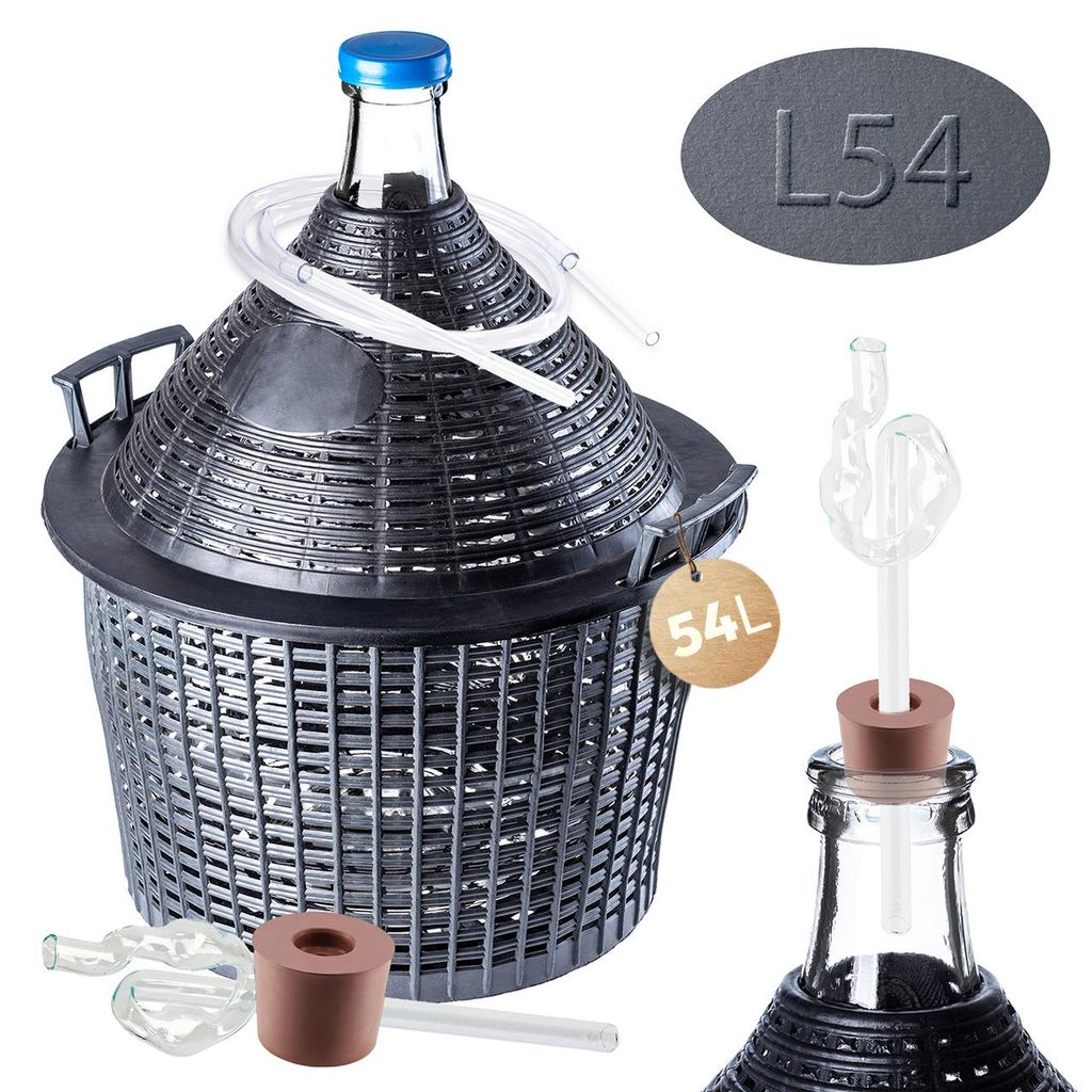 KADAX glazen gistballon-set "Alatri", met kunststofmand en Productafbeelding 