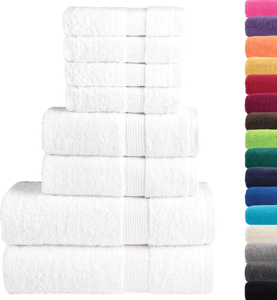 vidaXL 8 tlg. Premium-Handtuch-Set SOLUND Weiß 600 g/m²