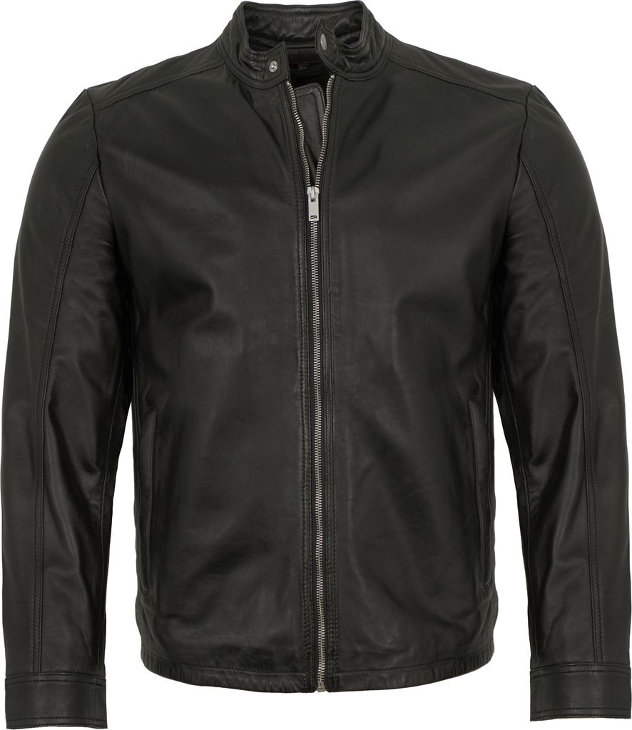 Existenz - Herren Lederjacke Lammnappa schwarz : 60
