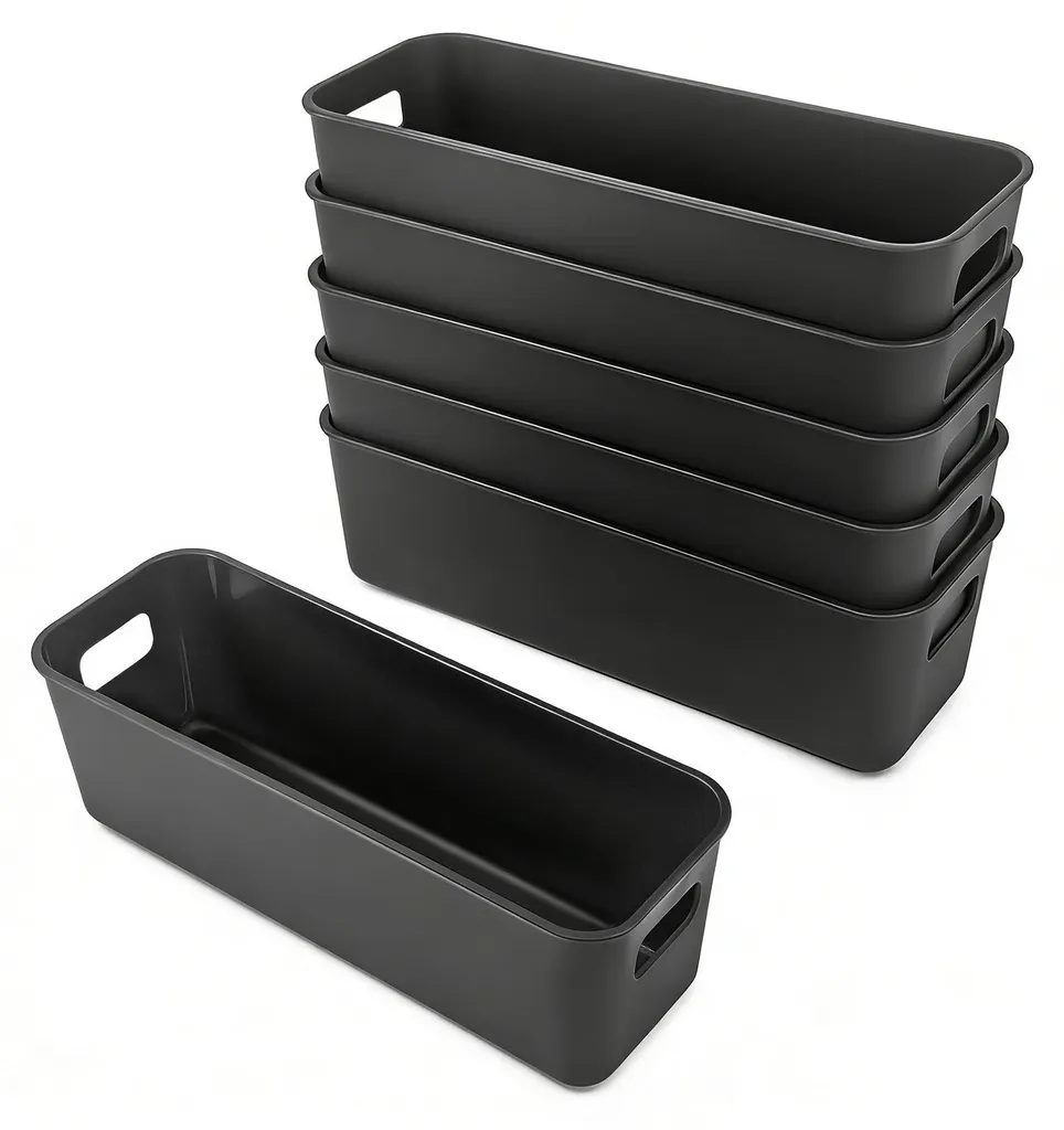 Lot de 6 petites boîtes de rangement étroites 30 cm pour tiroirs