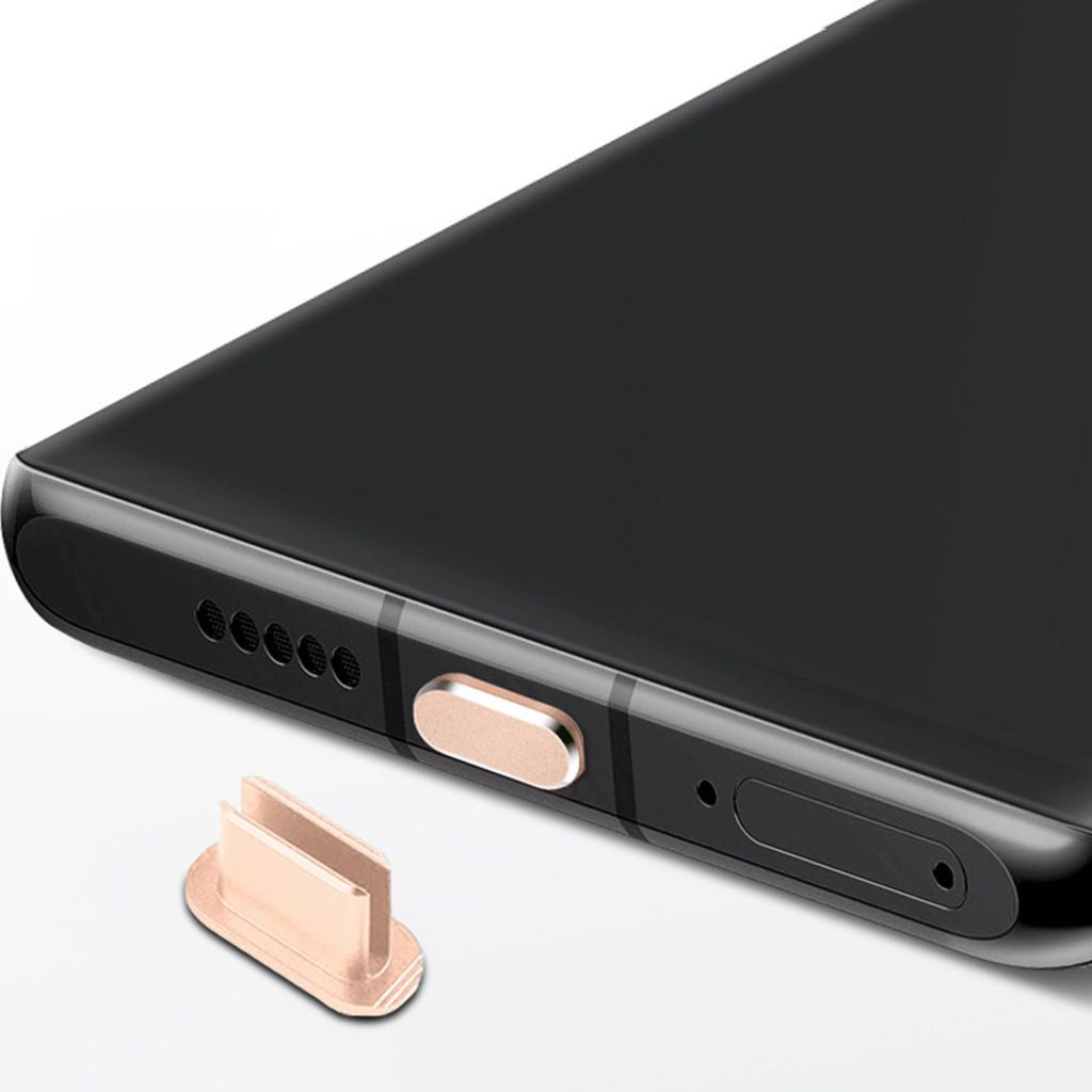 Cadorabo Schutzkappe für USB C in Gold Staub Schutz Stecker Stöpsel Staubdicht