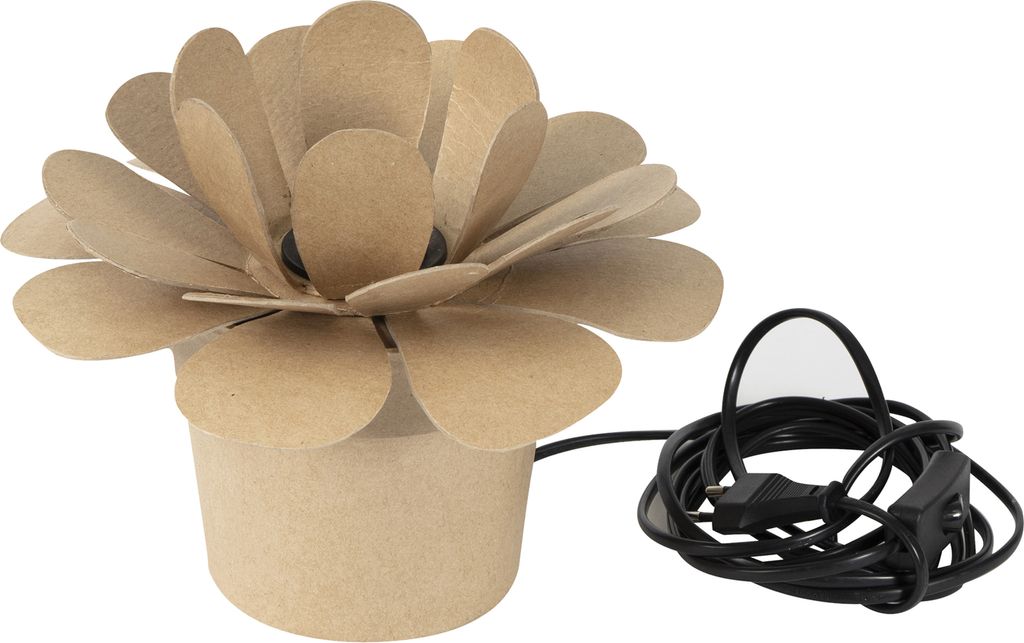 Braunes Pappmaché, Lotuslampe 26cm - Kartonbraun, Decopatch