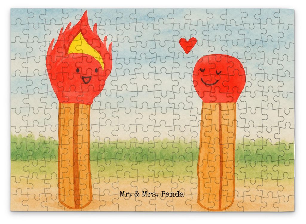 Mr. & Mrs. Panda Puzzle Streichhölzer Design 192 Teile - Weiß - Geschenk, 2000, Liebesbeweis, 1500, 500, Liebesgeschenk, 300, Puzzlespiel, Freundin