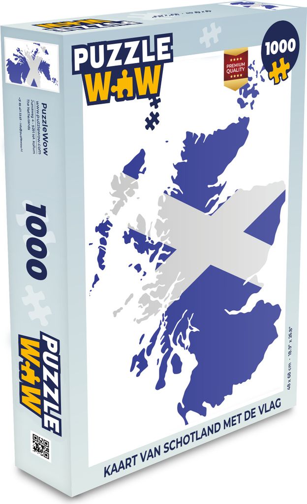 MuchoWow Puzzle 1000 Teile Karte von Schottland mit der Flagge - Spielzeug - Alt und Jung - Spiele - Puzzeln