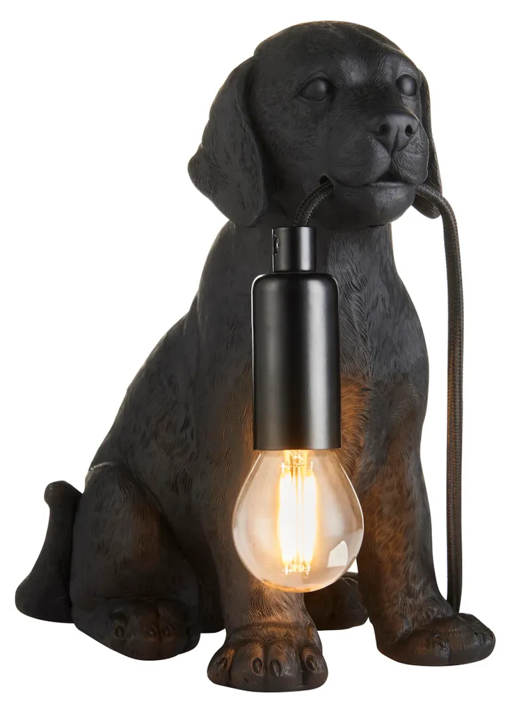Lampe de chevet enfant ou salon Labrador noir mat décoration Endon