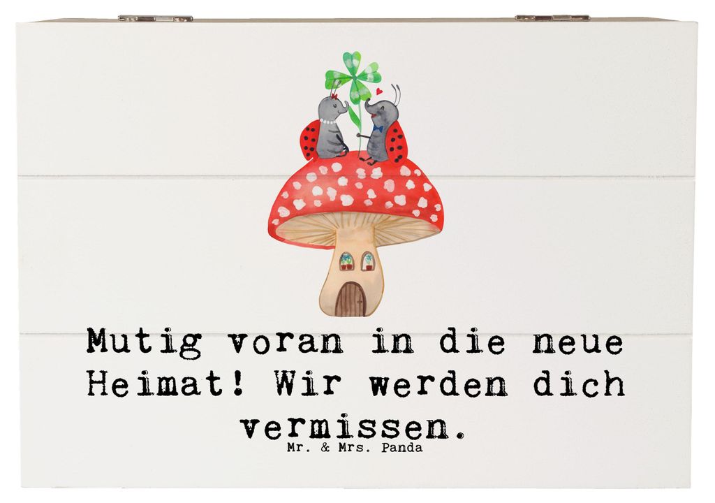 Mr. & Mrs. Panda Box Umzug in eine neue Stadt 22 x 15 cm - Weiß - Geschenk, inspirierende Sprüche, fotobox, Geschenkbox, Truhe, Schatulle, Trost,...