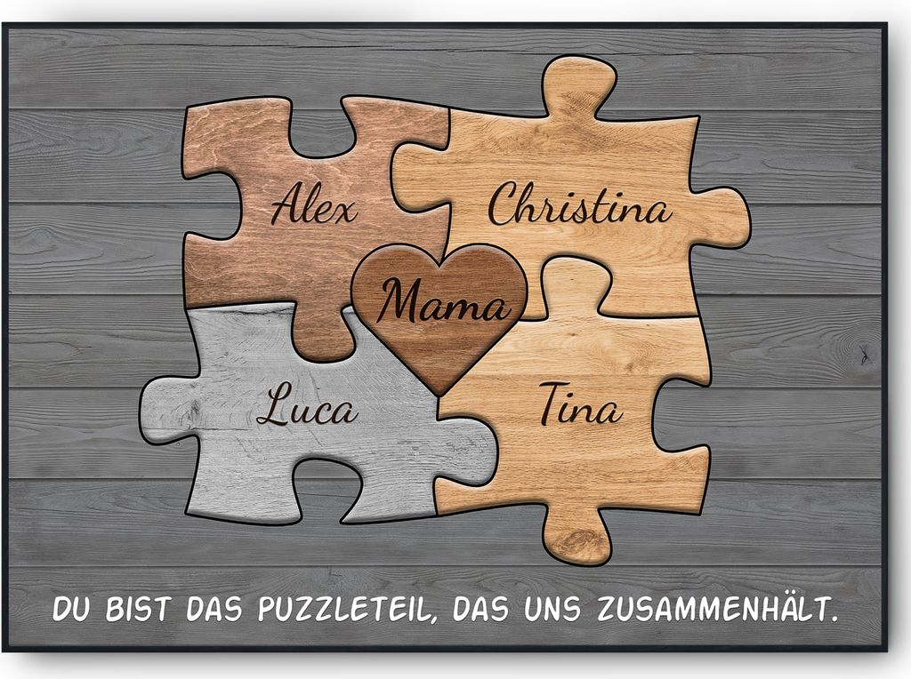 Mama Geschenk personalisiert | Mutter Geburtstag Mama Familienbild gestalten | Muttertag personalisierte Geschenke Mama Puzzle – DIN A3 (29.7x42c...