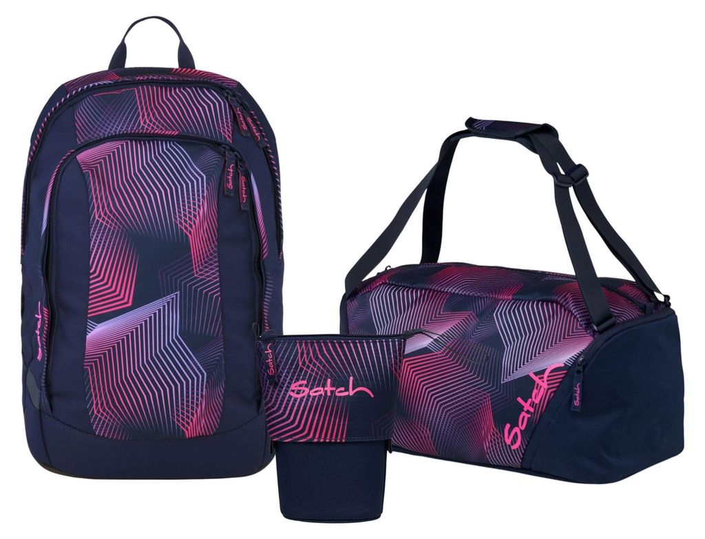 Satch, Schulrucksack-Set AIR Seismic Pink 3-teilig Produktbild 