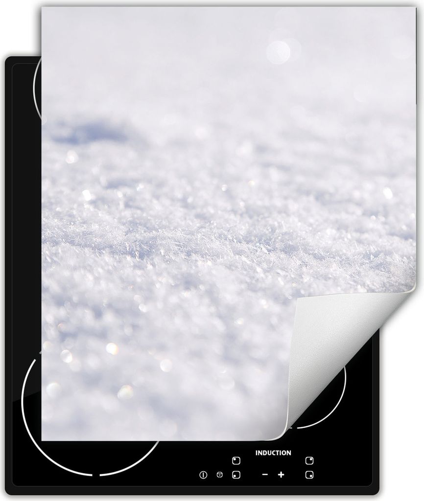 DarHaus Herdabdeckplatte 45x52 cm Anti Rutsch Matte Aufrollbar, Schnee