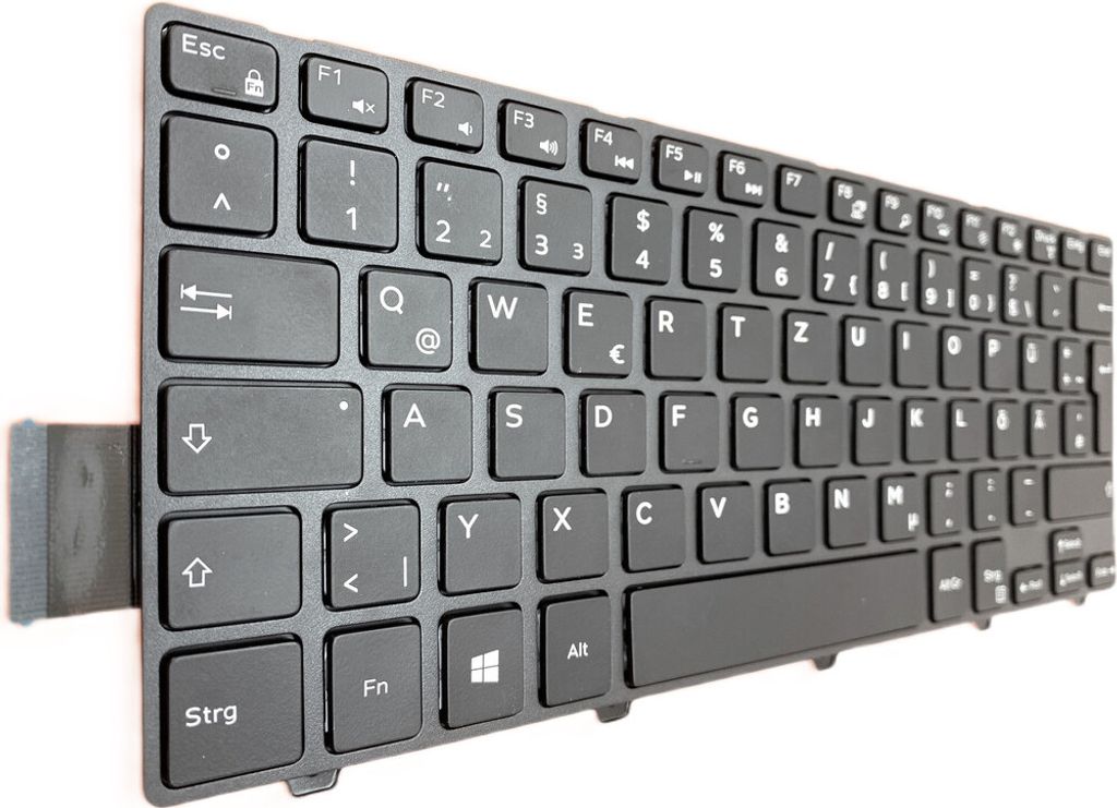 Tastatur - Farbe: Schwarz - mit Rahmen - mit Beleuchtung Deutsches Tastaturlayout kompatibel für DELL Inspiron 14-5458