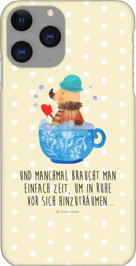 Mr. & Mrs. Panda Iphone 11 Pro Handyhülle Nachtfalter Schaumbad - Gelb Pastell - Geschenk, WC, Baden, Handy Case, Lustige Sprüche, Träumen, Prem...