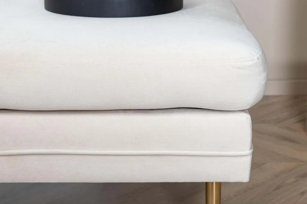 Ottoman Large Beige 90cm - Solution Assise d'Appoint Chic et Stable Or - 6
