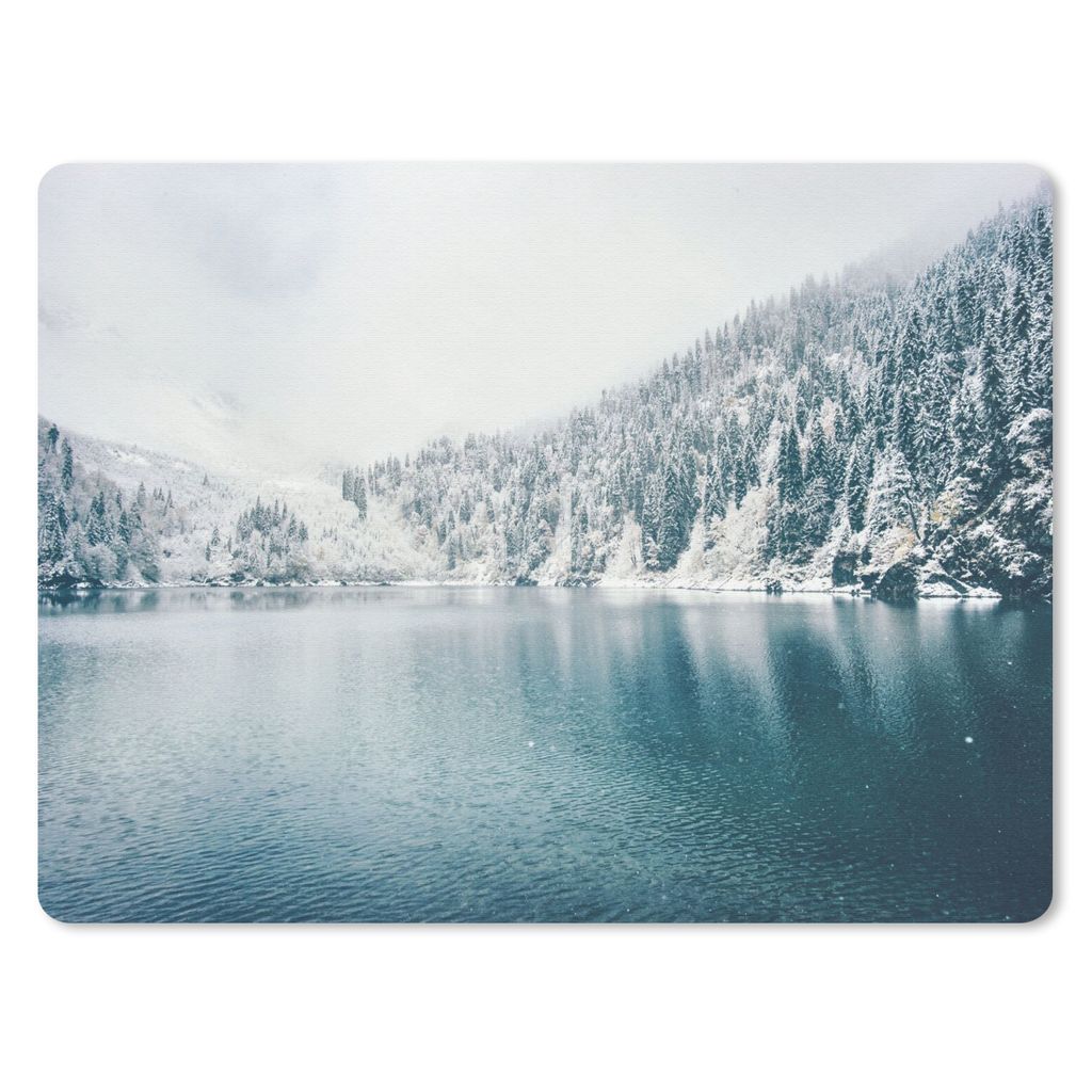 MuchoWow Mauspad Mousepad Winter - Wasser - Schnee 23x19 cm - Mousepads - Maus Mat - Pad - Mausunterlage - Schreibtischunterlage - Mauspad