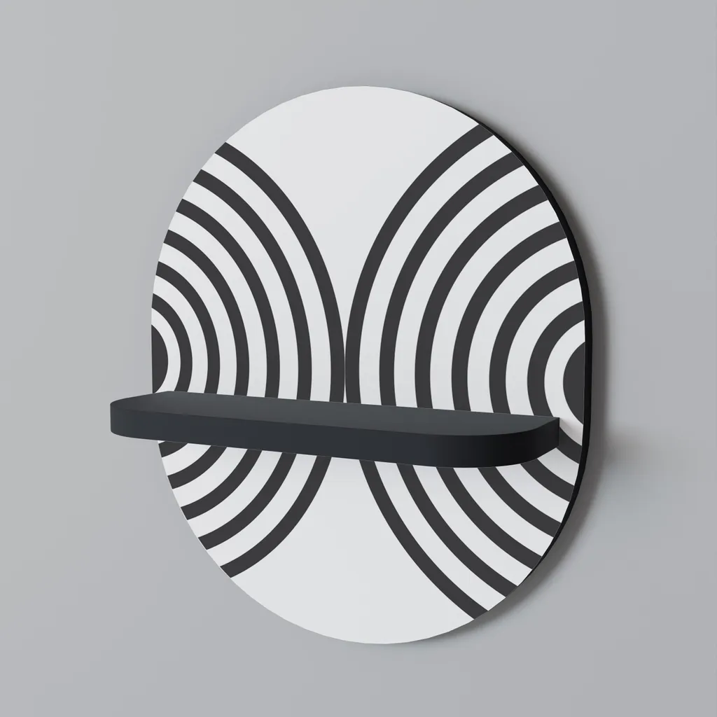 Étagère ovale noire MIDNIGHT MELODIES design minimaliste en acier chic