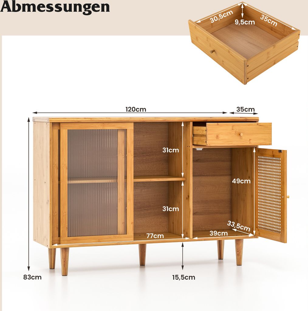 leiter aus bambus Handtuchleiter aus Bambus, Handtuchhalter mit 6 Ablageflächen & Haken —  Yorbay.de main image 1
