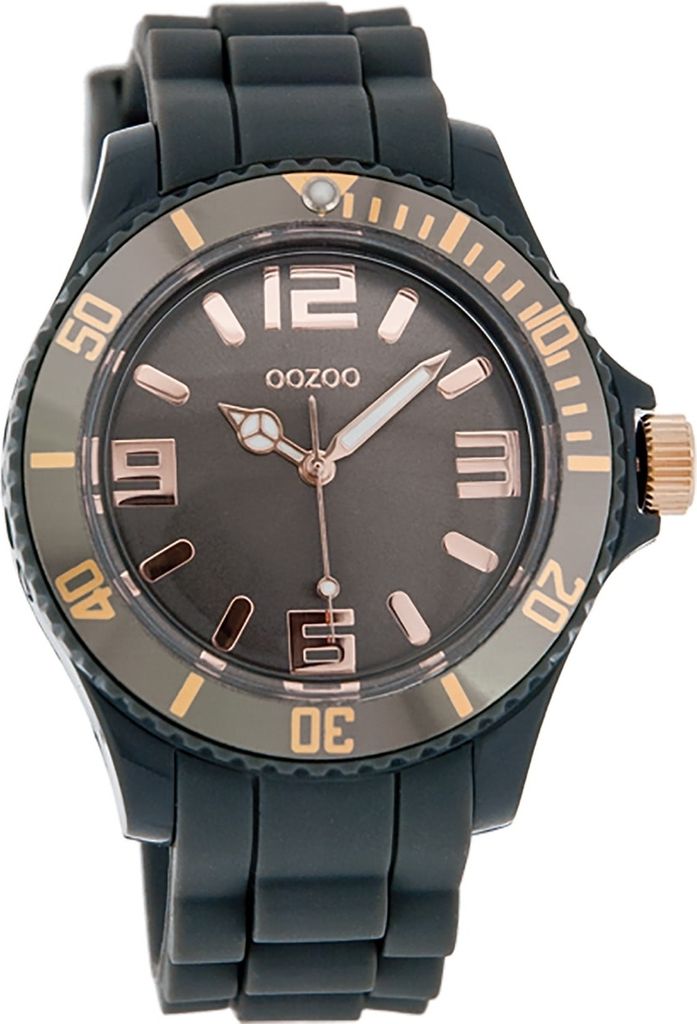 Oozoo Armbanduhr grau Silikon Vintage Series Damen-Herren Analog-Quarzuhr UOC4370A
