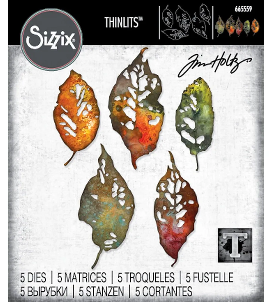 Pochoir de Découpe Sizzix Thinlits Leaf Fragments pour Scrapbooking