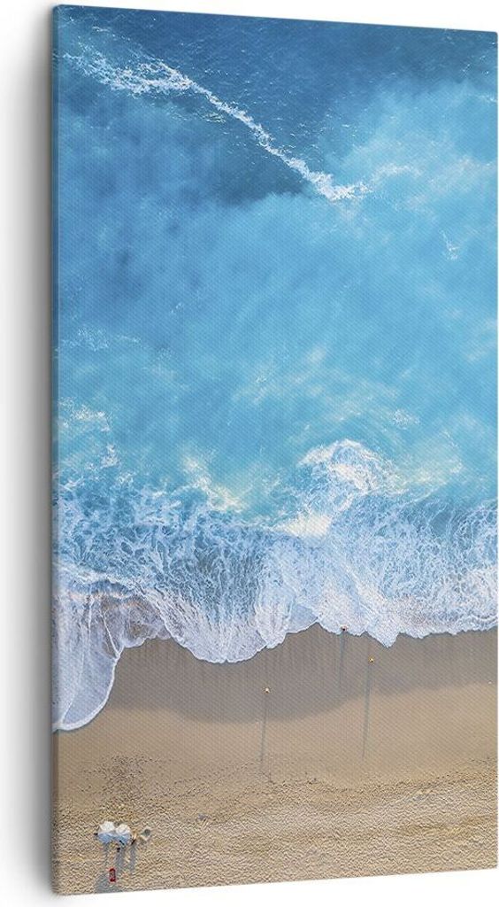 Bild auf Leinwand - Leinwandbild - Einteilig - Strand Rand Meer - 45x80cm - Wand Bild - Wanddeko - Wandbilder - Leinwanddruck - Bilder - Wanddekora...