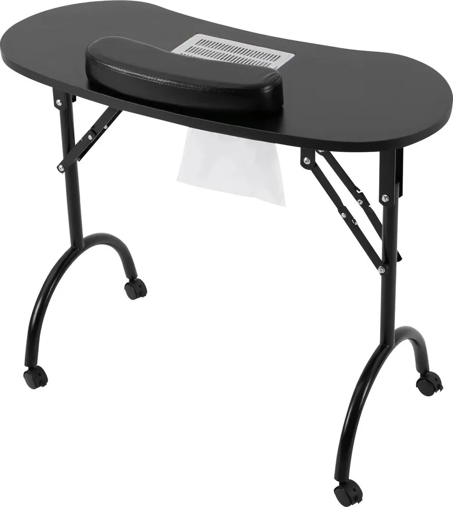 Table manucure avec aspirateur : fini la poussière de ponçage - Noir