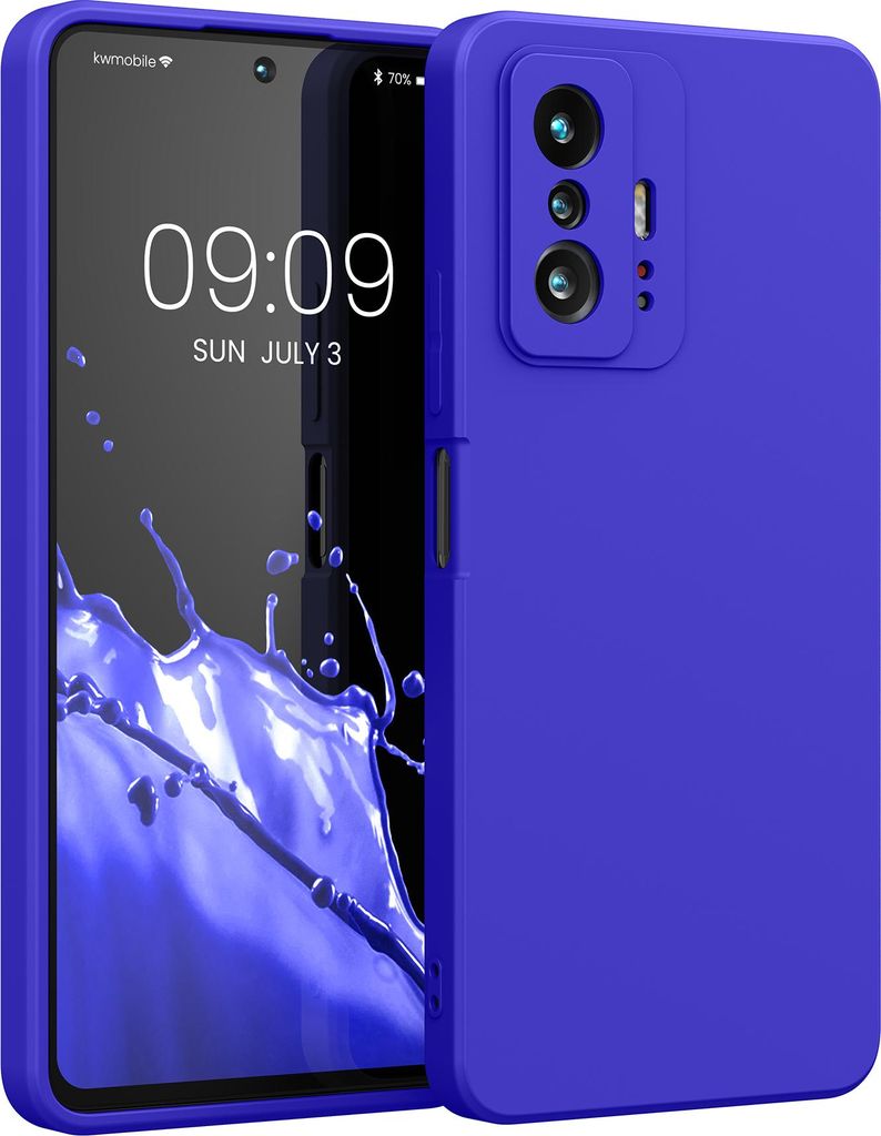 kwmobile Hülle kompatibel mit Xiaomi 11T / 11T Pro Hülle - gummierte TPU Silikon Handyhülle - Schutzhülle für kabelloses Laden - Case in Balti...