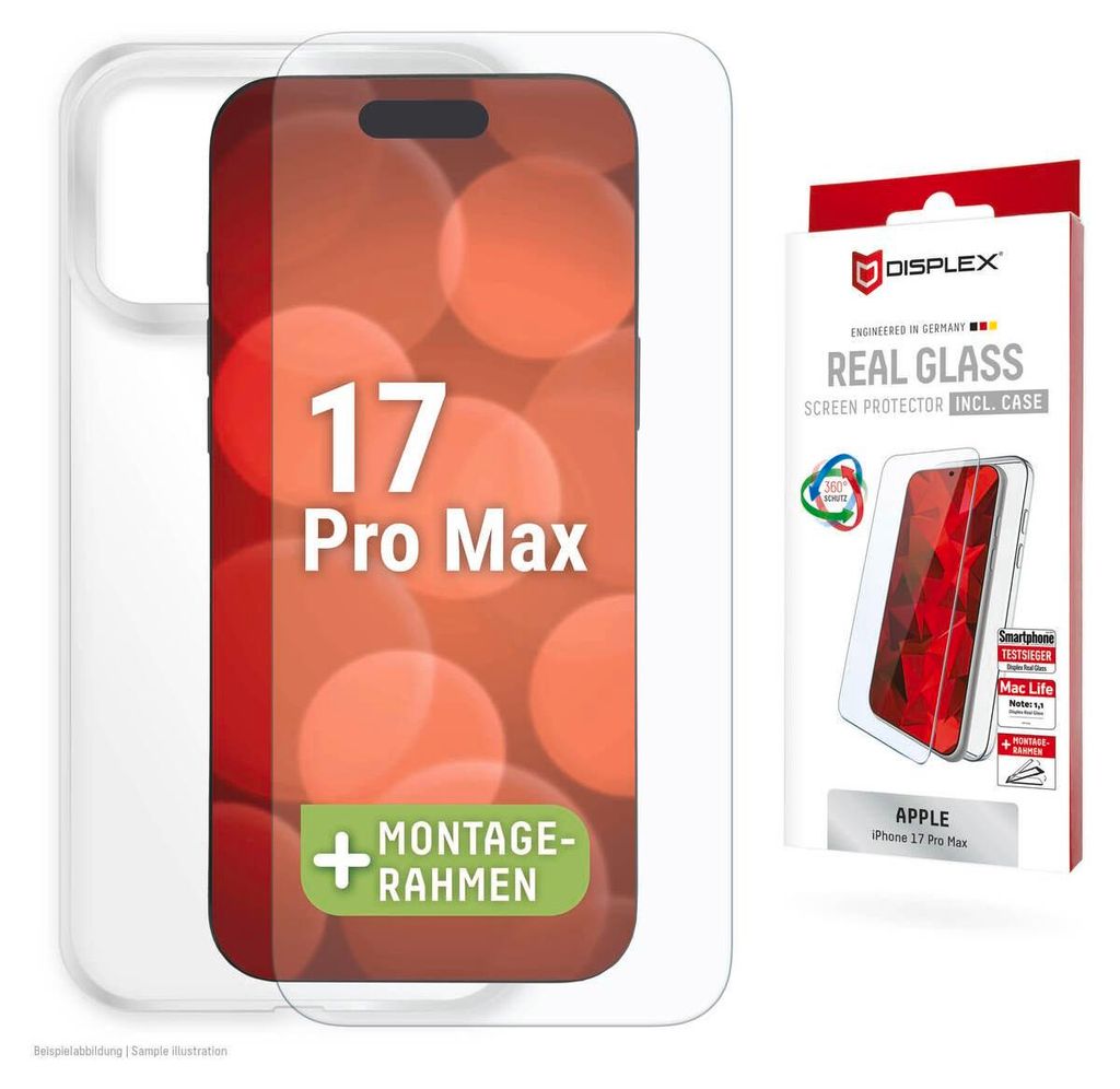 DISPLEX Glas + Schutzhülle für Apple iPhone 17 Pro Max Produktbild 