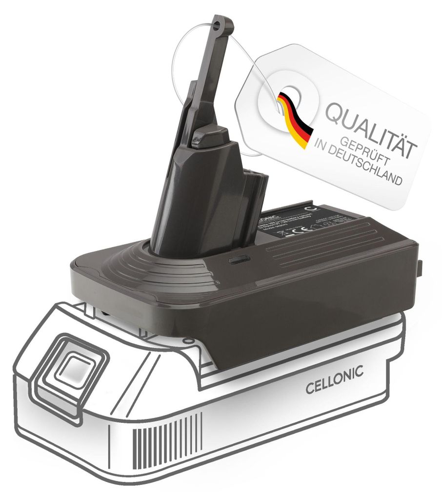 CELLONIC, Akku Adapter Makita 18V Für Dyson V7 & V8 (18V) Produktbild 
