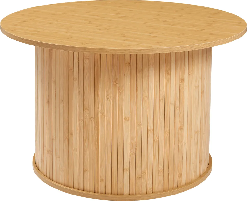Petite table basse ronde Ledepid 80cm bambou pour optimiser le salon