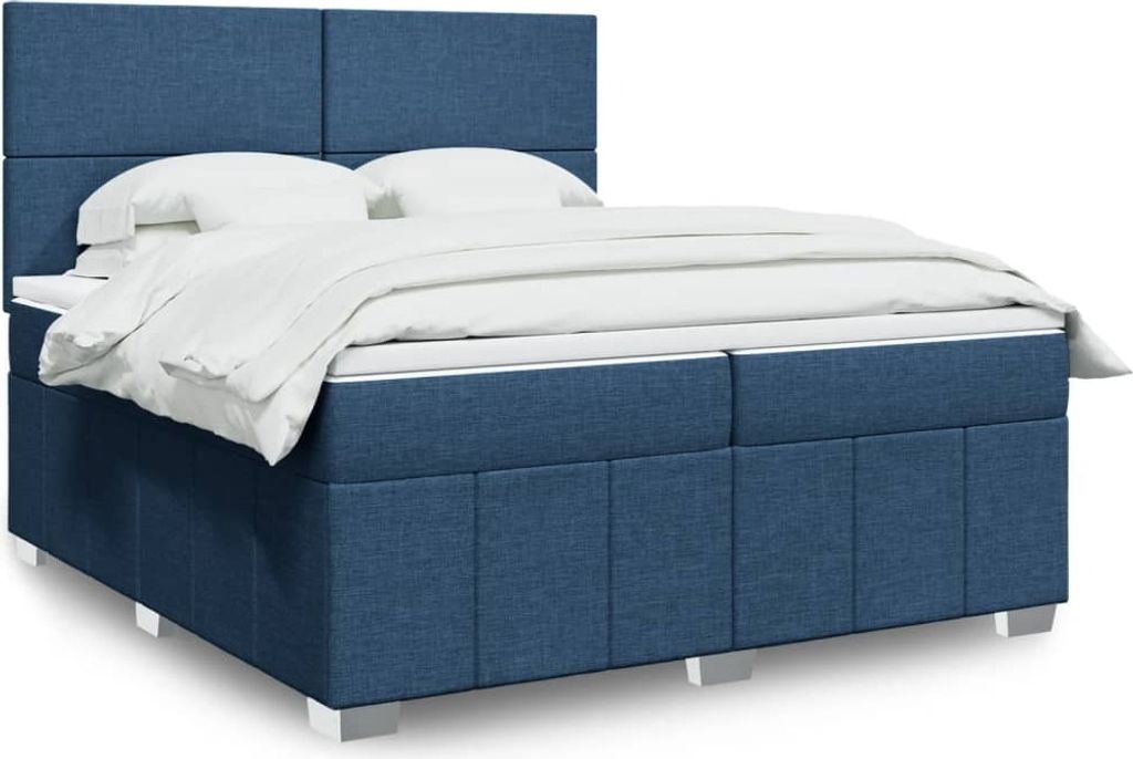 Maison Exclusive - Boxspringbett mit Matratze Blau 200x200 cm Stoff
