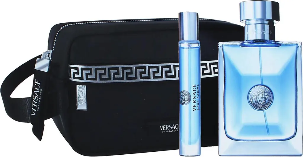Versace Pour Homme Coffret Cadeau Idéal pour Homme avec Parfum et Trousse