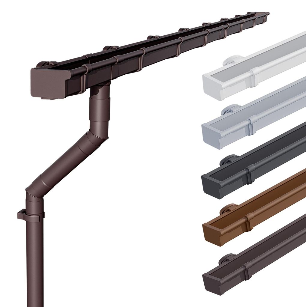 INEFA 2x Dachrinne Kunststoff Set NW68 / 68mm – Kastenrinne Produktbild 