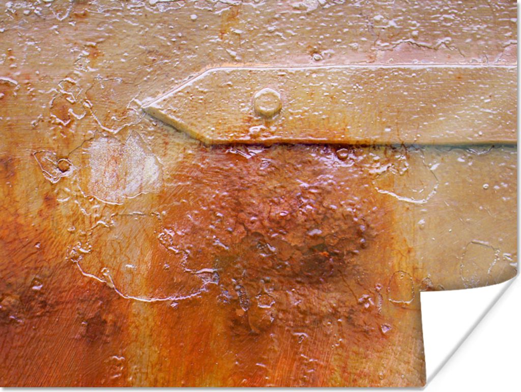 MuchoWow Poster Rost - Retro - Stahl - Eisen 40x30 cm - Plakate für die Wände - Poster Wohnzimmer