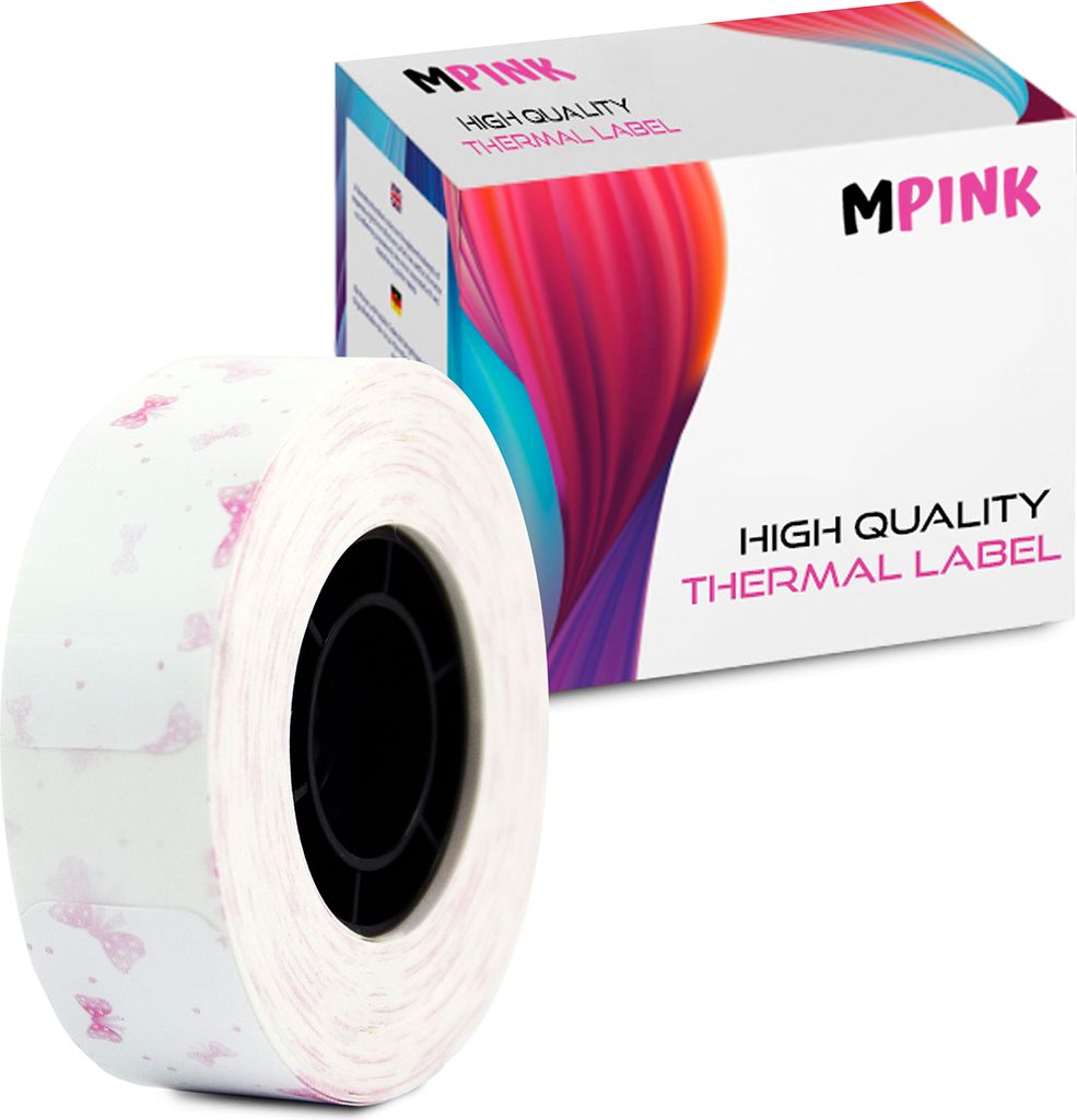Etikettendrucker-Papier Papierrolle für Tragbarer Etikettendrucker Pink Ribbon