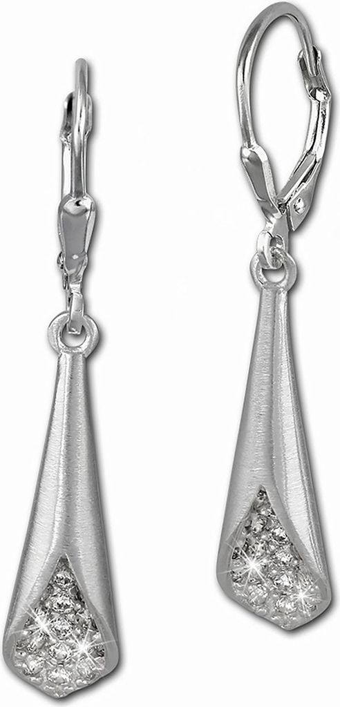 SilberDream Ohrhänger Damen Silber weiß Füllhorn Zirkonia Ohrringe SDO368M