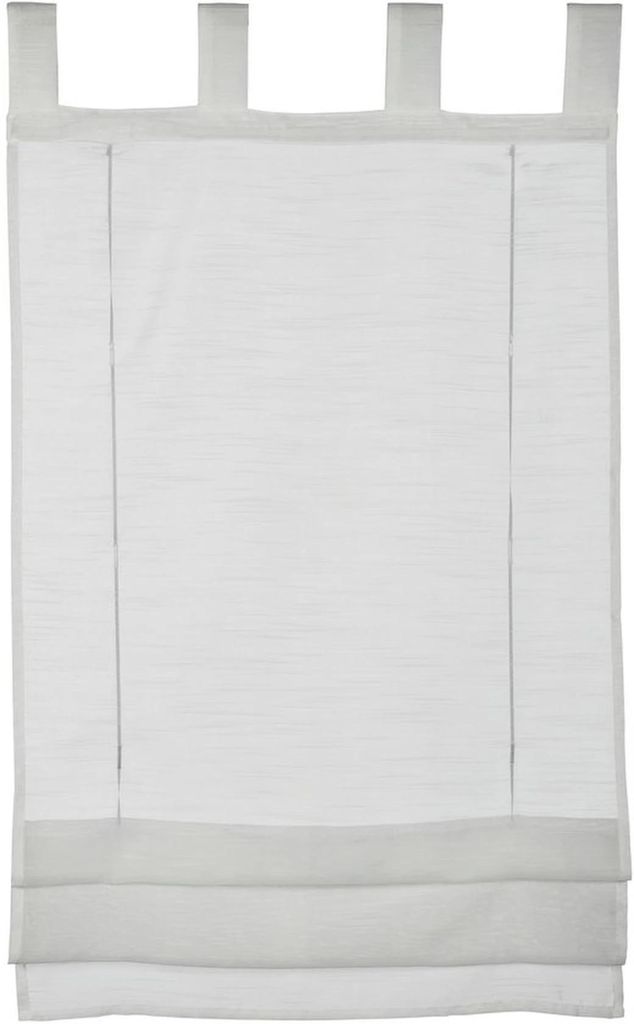 Transparante vouwgordijn in wit met lussen, 100x140 cm, stijlvol voor ramen