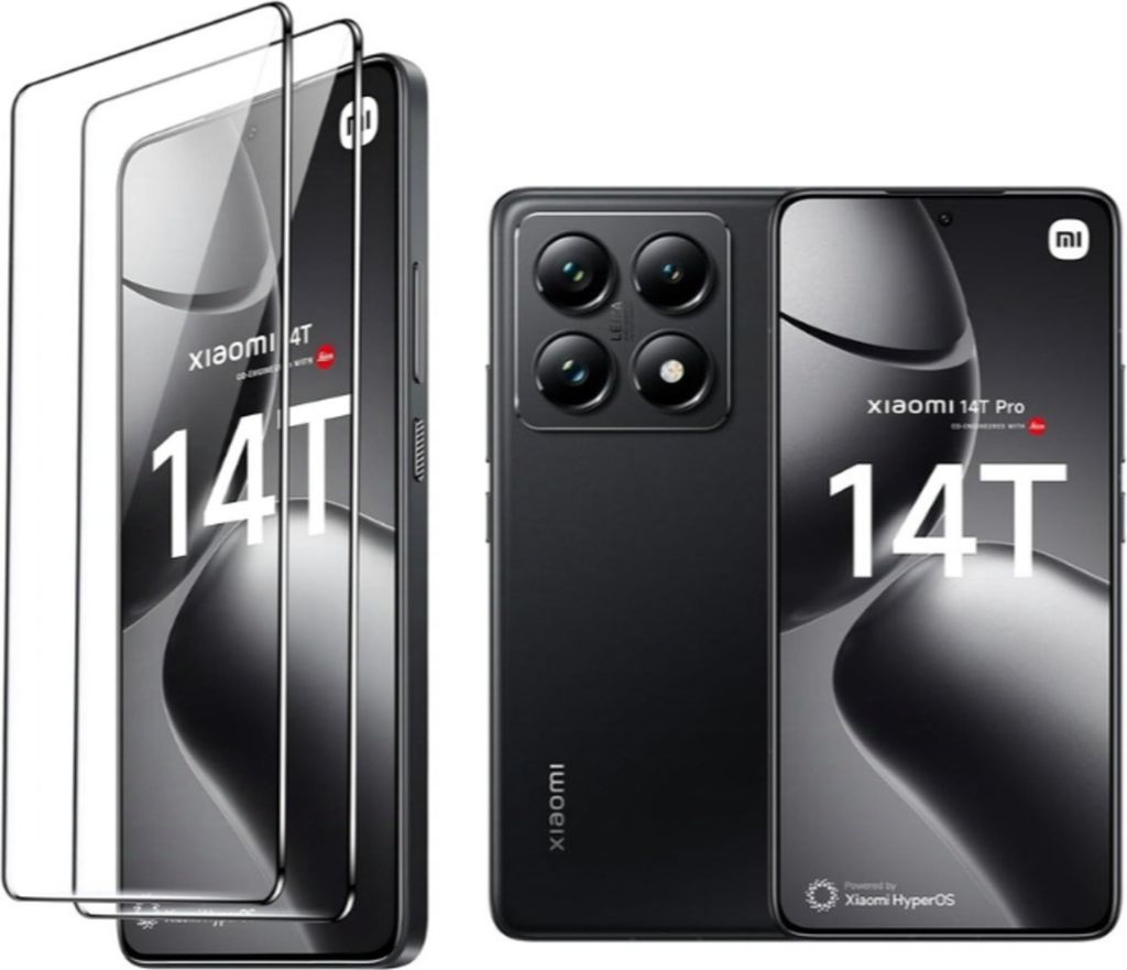 CLM-Tech Schutzfolie kompatibel mit Xiaomi 14t / Xiaomi 14t Pro Panzerfolie Panzerglas Crystal Clear Displayschutz 9H Glas Displayfolie Schutzglas ...