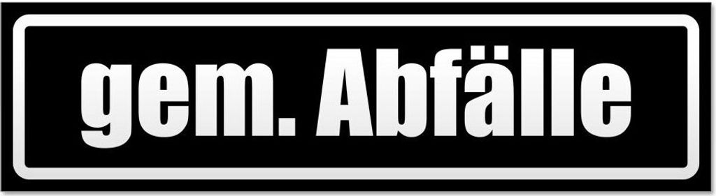 Kiwistar - Autoaufkleber - Schwarz - 20 x 5,3 cm - gem. Abfälle invertiert - Hinweis Aufkleber Sticker für Auto, Kfz, Fahrrad, PKW, LKW