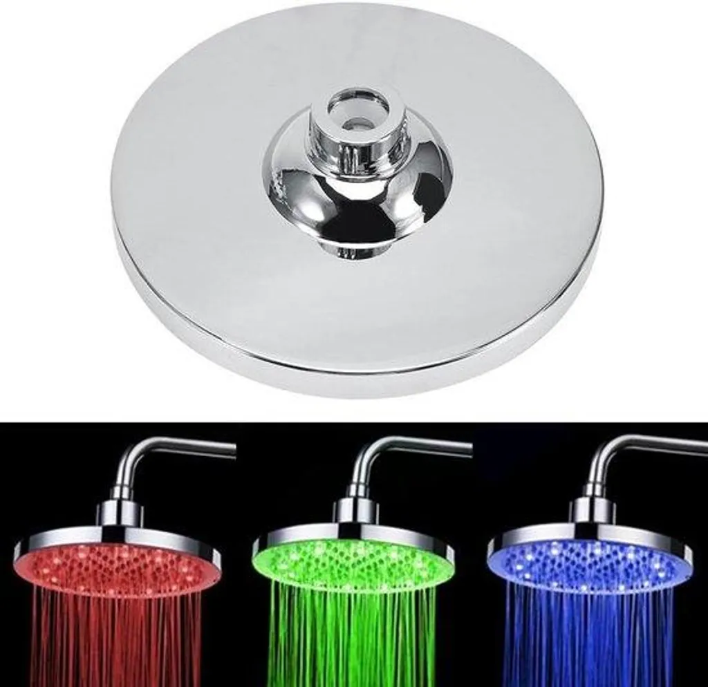 Ciel de douche lumineux LED RGB rond pour salle de bain design chic