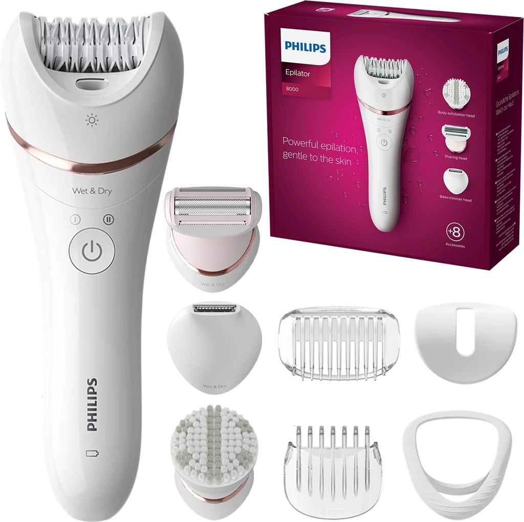 Philips Epilierer BRE73500 Nass Trocken Keramikpinzette OptiLight Set
