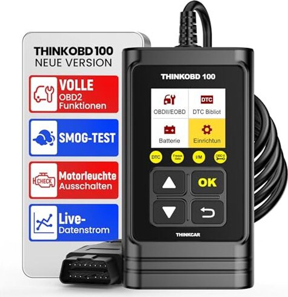 ThinkCar ThinkObd 100 OBD2 Diagnostic Tool Car, verbesserter Universalcode -Leser, Motor Scanner Vollfunktionalität, Premium -Autoleser All OBDII/...