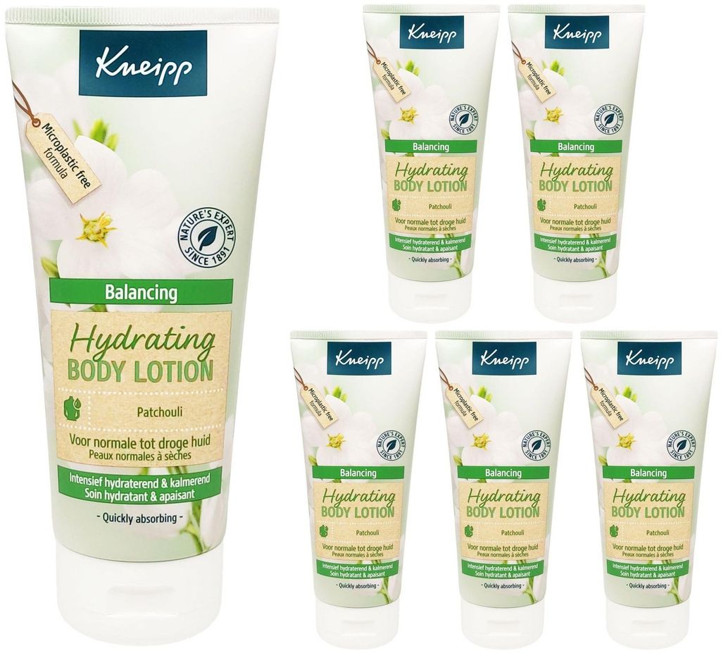 6er Pack Kneipp Balancing Body Lotion 200ml – Feuchtigkeitspflege für trockene Haut – Vorratsset