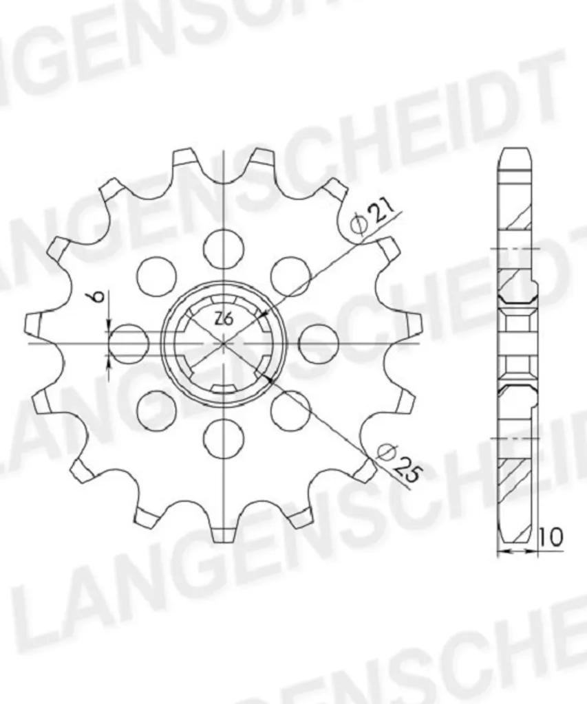 Pignon de sortie de boîte 14 dents pas 630 Supersprox pour moto CST-319
