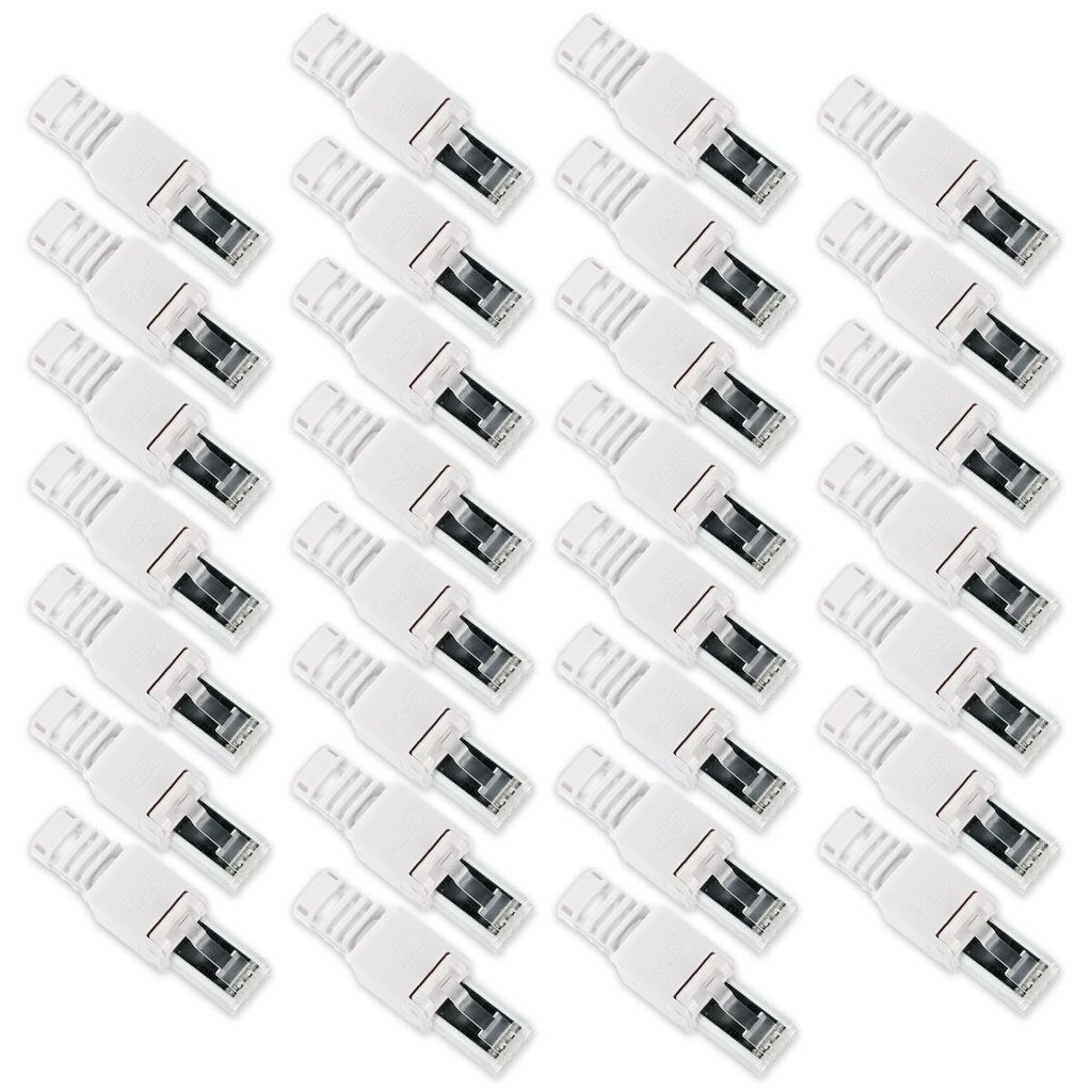 30x CAT 6A RJ45 Netzwerk Stecker Netzwerkstecker CAT 7 6 5 LAN Kabel werkzeuglos