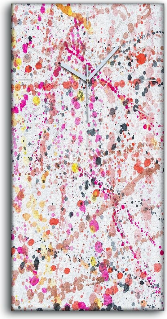 Wandkunst Leinwand Bild Uhr Geräuschlos 30x60 Malerei Abstrakte Kunst Aquarelle - weiße Hände