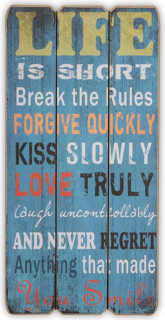 Wandschild mit Spruch Holzschild Wandobjekt Bild Holzbild Shabby Chic