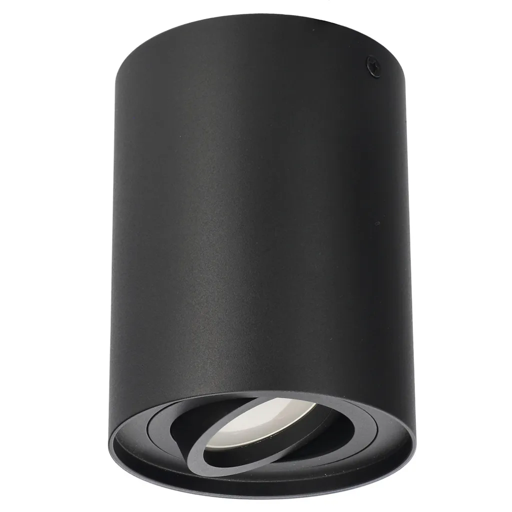 Spot en aluminium noir rond SKAND 1 GU10 - Luminaire robuste et élégant
