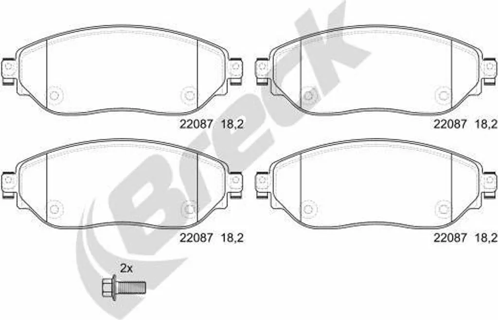 Plaquettes de frein BRECK 22087 00 703 00 pour Trafic et Vivaro