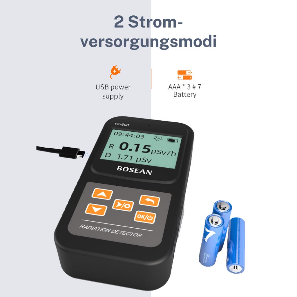 Geigerov merač Bosean FS-600 Detektor žiarenia Dozimetrický Obrázok produktu 15