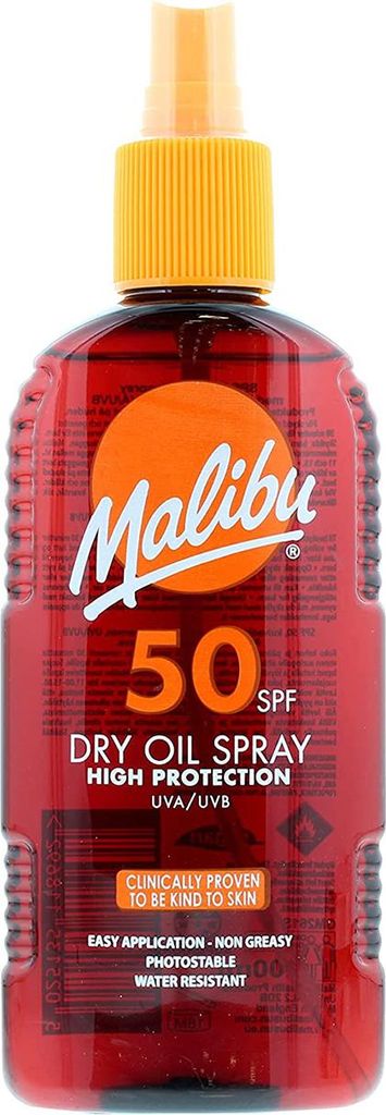 Malibu Dry Oil Spray Olejek do opalania SPF50, 200ml Zdjęcie produktu 